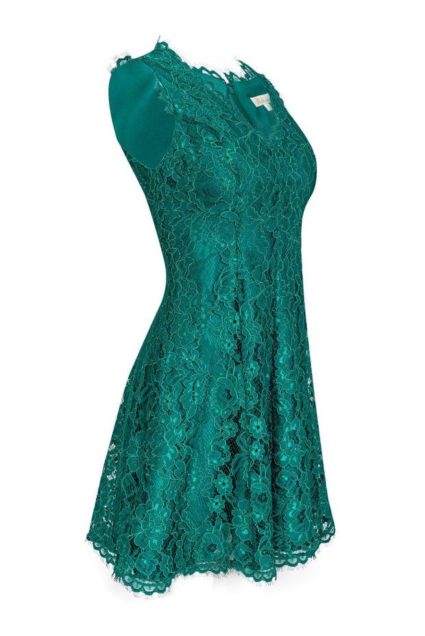 Current Boutique-Shoshanna - Green Lace Flare Dress Sz 2