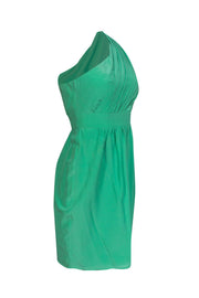 Current Boutique-Shoshanna - Green One-Shoulder Dress w/ Pleating Sz 6