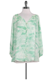 Current Boutique-Shoshanna - Green Printed Button-Up Sz 6