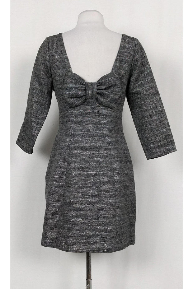 Current Boutique-Shoshanna - Grey Metallic Fitted Dress Sz 6