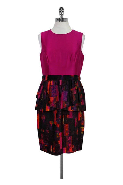 Current Boutique-Shoshanna - Hot Pink Peplum Dress Sz 8