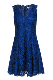 Current Boutique-Shoshanna - Indigo Blue Lace Flared Mini Dress Sz 6