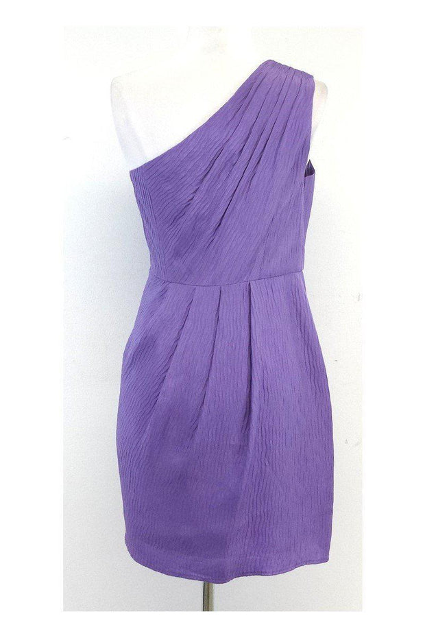 Current Boutique-Shoshanna - Lavender One Shoulder Silk Dress Sz 6