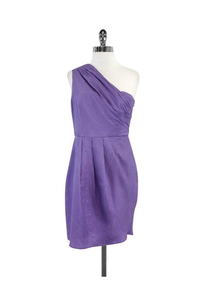 Current Boutique-Shoshanna - Lavender One Shoulder Silk Dress Sz 6
