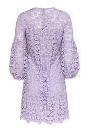 Current Boutique-Shoshanna - Lilac Floral Lace Puff Sleeve Shift Dress Sz 2