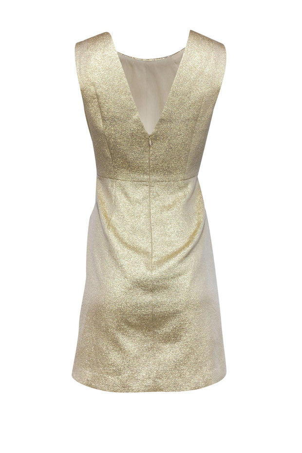 Current Boutique-Shoshanna - Metallic Gold Sheath Dress Sz 2