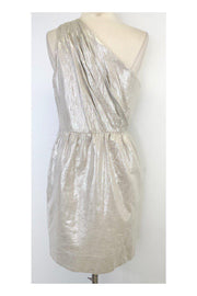 Current Boutique-Shoshanna - Metallic Linen & Cotton One Shoulder Dress Sz 10