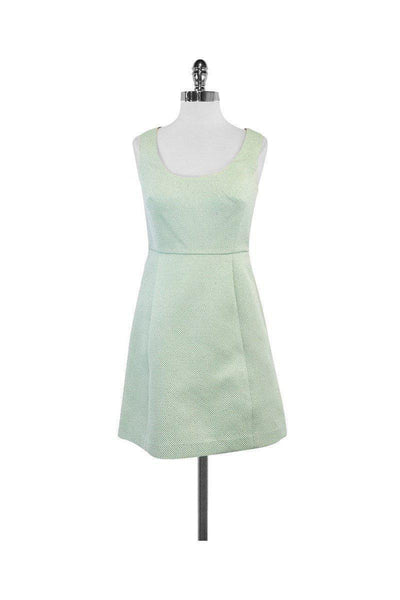 Current Boutique-Shoshanna - Mint Green & Gold Sleeveless Dress Sz 2