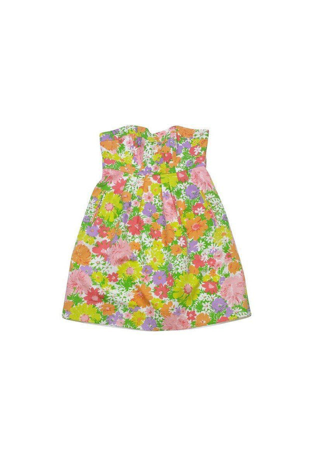 Current Boutique-Shoshanna - Multicolor Floral Print Strapless Dress Sz 8