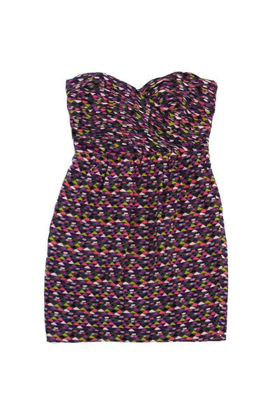 Current Boutique-Shoshanna - Multicolor Print Silk Strapless Dress Sz 6
