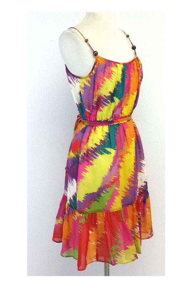 Current Boutique-Shoshanna - Multicolor Spaghetti Strap Silk Dress Sz 8