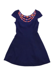 Current Boutique-Shoshanna - Navy Embellished Fit & Flare Dress Sz 0