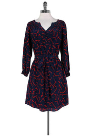 Current Boutique-Shoshanna - Navy & Red Silk Dress Sz 4