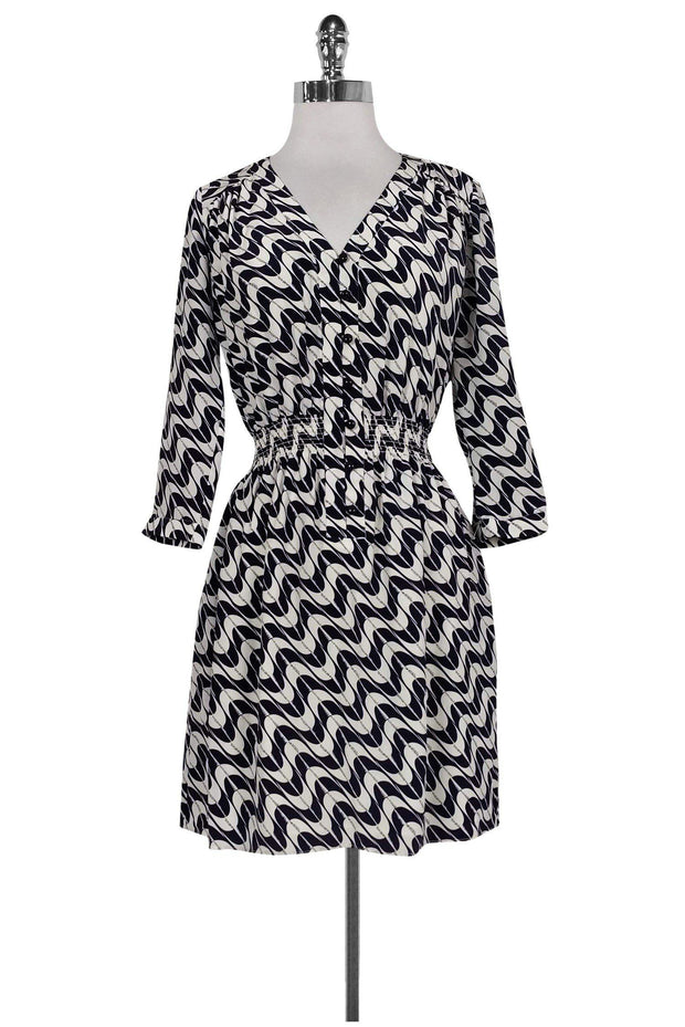 Current Boutique-Shoshanna - Navy & White Printed Dress Sz 0