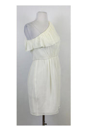 Current Boutique-Shoshanna - One Shoulder Textured Cream Dress Sz 4