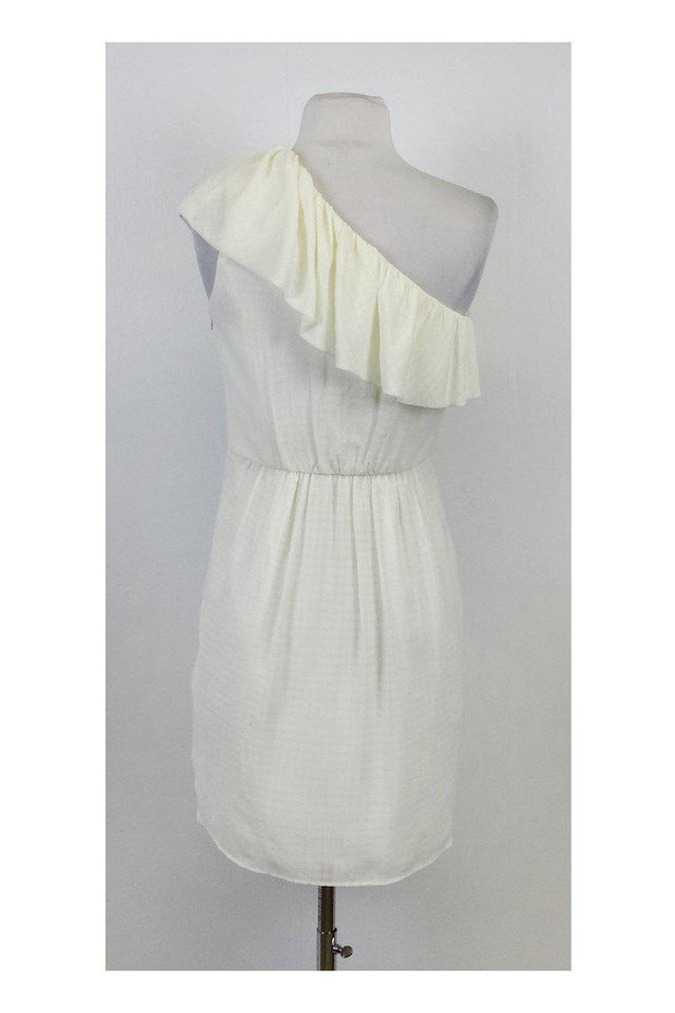 Current Boutique-Shoshanna - One Shoulder Textured Cream Dress Sz 4