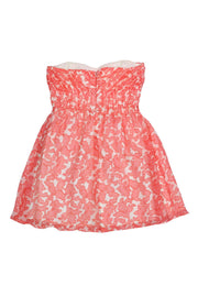 Current Boutique-Shoshanna - Orange & White Silk Strapless Dress Sz 8