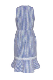 Current Boutique-Shoshanna - Periwinkle Blue & White Sleeveless Dress w/ Flounce Hem Sz 8