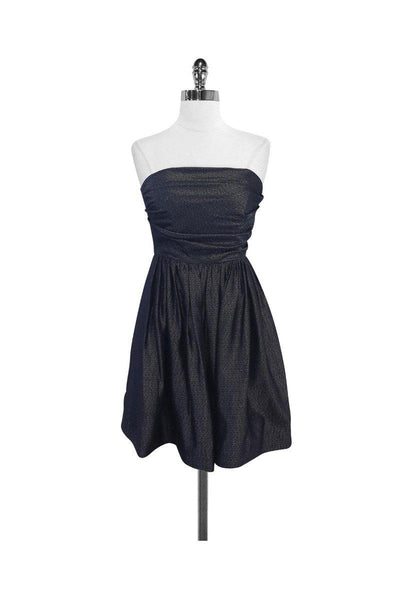 Current Boutique-Shoshanna - Pewter & Navy Strapless Dress Sz 2