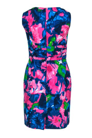 Current Boutique-Shoshanna - Pink & Blue Floral Print Sleeveless Sheath Dress Sz 6
