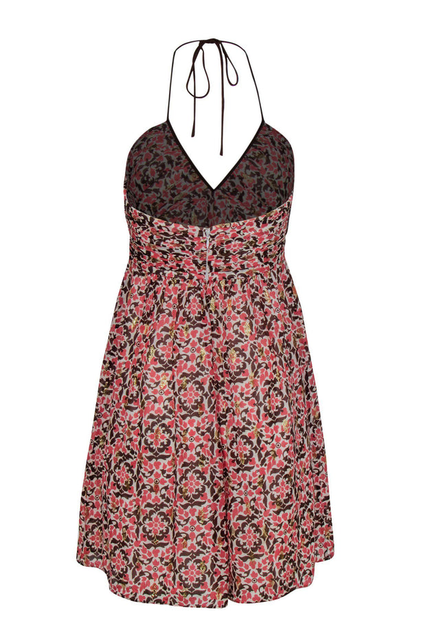 Current Boutique-Shoshanna - Pink & Brown Printed Strappy Dress Sz 8