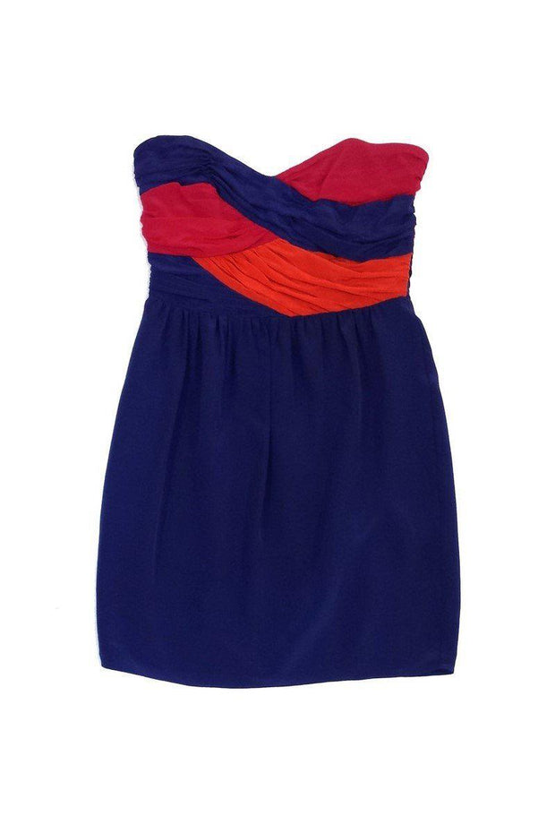 Current Boutique-Shoshanna - Pink, Orange & Blue Strapless Dress Sz 0