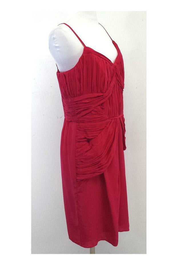 Current Boutique-Shoshanna - Pink Spaghetti Strap Gathered Bust Dress Sz 12