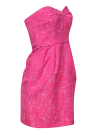 Current Boutique-Shoshanna - Pink & White Textured Strapless Sheath Dress Sz 2