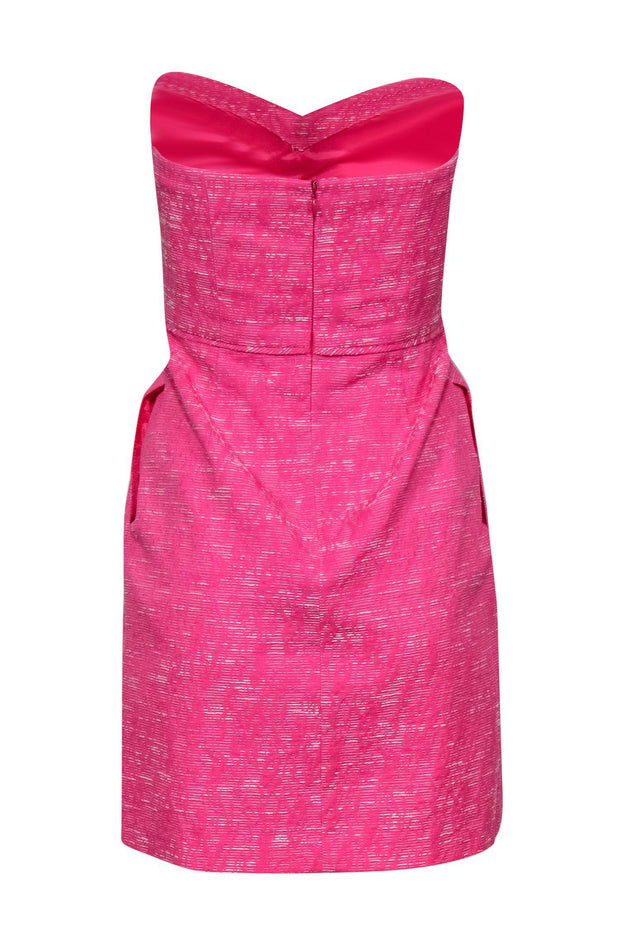 Current Boutique-Shoshanna - Pink & White Textured Strapless Sheath Dress Sz 2