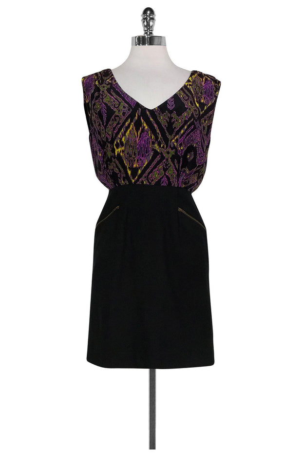 Current Boutique-Shoshanna - Purple & Black Sheath Sz 2