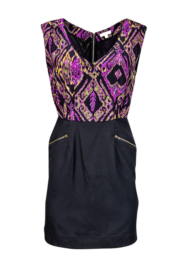 Current Boutique-Shoshanna - Purple Paisley & Black Dress Sz 4