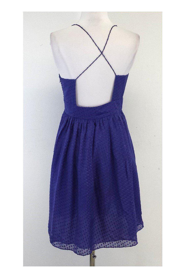Current Boutique-Shoshanna - Purple Spotted Silk Dress Sz 6