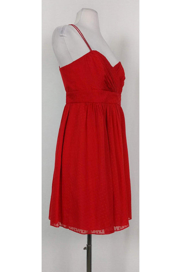 Current Boutique-Shoshanna - Red Dotted Empire Waist Dress Sz 6