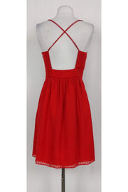 Current Boutique-Shoshanna - Red Dotted Empire Waist Dress Sz 6