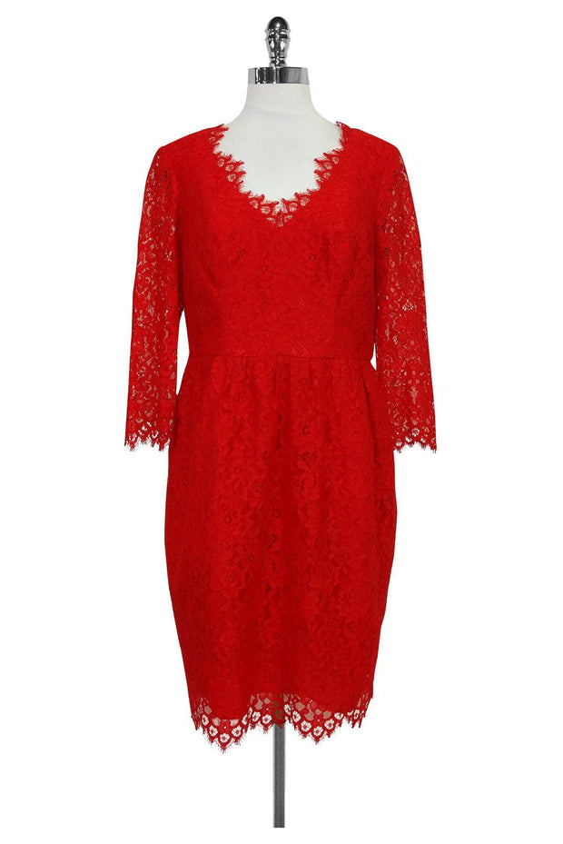 Current Boutique-Shoshanna - Red Lace Dress Sz 8