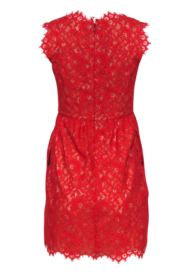 Current Boutique-Shoshanna - Red Lace Plunge A-Line Sz 2