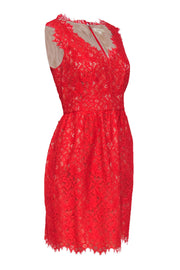 Current Boutique-Shoshanna - Red Lace Sleeveless A-Line Dress Sz 12