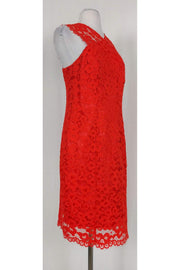 Current Boutique-Shoshanna - Red Orange Lace Sheath Dress Sz 6