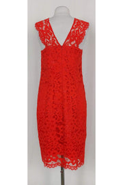 Current Boutique-Shoshanna - Red Orange Lace Sheath Dress Sz 6