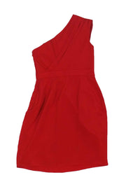 Current Boutique-Shoshanna - Red Silk One-Shoulder Dress Sz 0