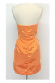 Current Boutique-Shoshanna - Strapless Pleat Dress in Orange Sherbert Sz 8