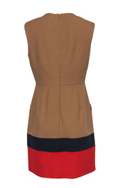 Current Boutique-Shoshanna - Tan Layered Hemline Sheath Dress w/ Pockets Sz 10