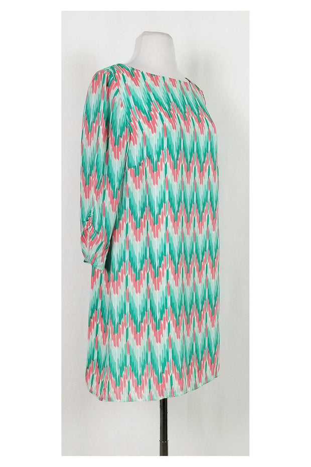 Current Boutique-Shoshanna - Teal & Coral Printed Dress Sz 6