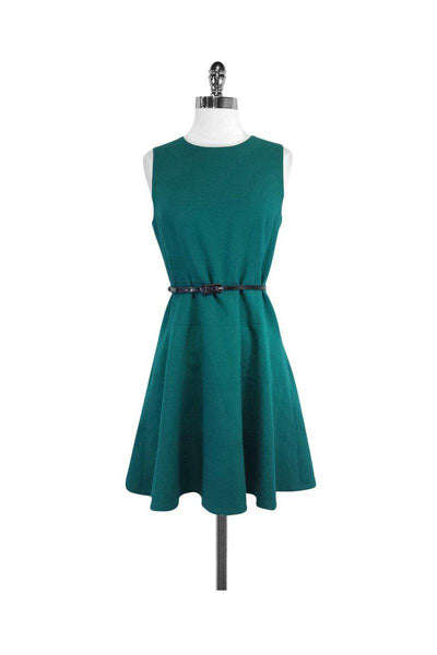 Current Boutique-Shoshanna - Teal Sleeveless Flared Dress Sz 6