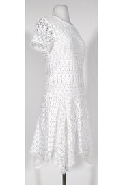 Current Boutique-Shoshanna - White Eyelet Lace Drop Waist Dress Sz 4