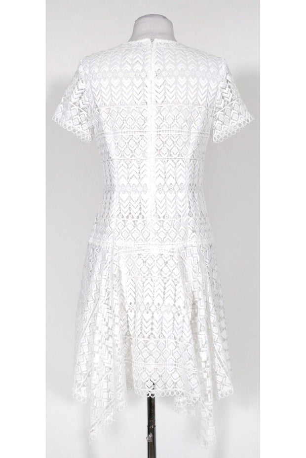 Current Boutique-Shoshanna - White Eyelet Lace Drop Waist Dress Sz 4