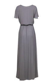 Current Boutique-Show Me Your Mumu - Light Grey Flutter Sleeve Maxi Dress Sz M