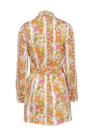 Current Boutique-Show Me Your Mumu - Multi Colored Floral Print Denim Dress Sz M