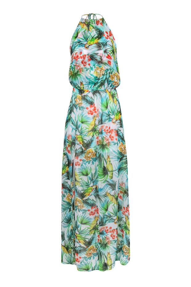 Current Boutique-Show Me Your Mumu - Tropical Print Halter Top Maxi Dress Sz S