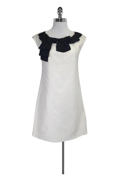 Current Boutique-Shulami - Cream & Black Dress w/ Bow Detail Sz M